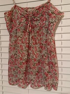 Floral Sleeveless Tie-Front Mini Dress